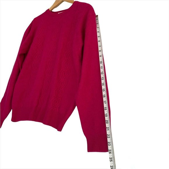 Vintage SK & Company Pink Lambswool & Angora Rabbit Hair Blend Sweater Sz Medium - Picture 4 of 8